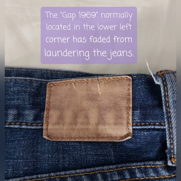 GAP 1969 Indigo Destructed/Repaired Stretch Slim Fit Jeans - 36x32 - Picture 12 of 14